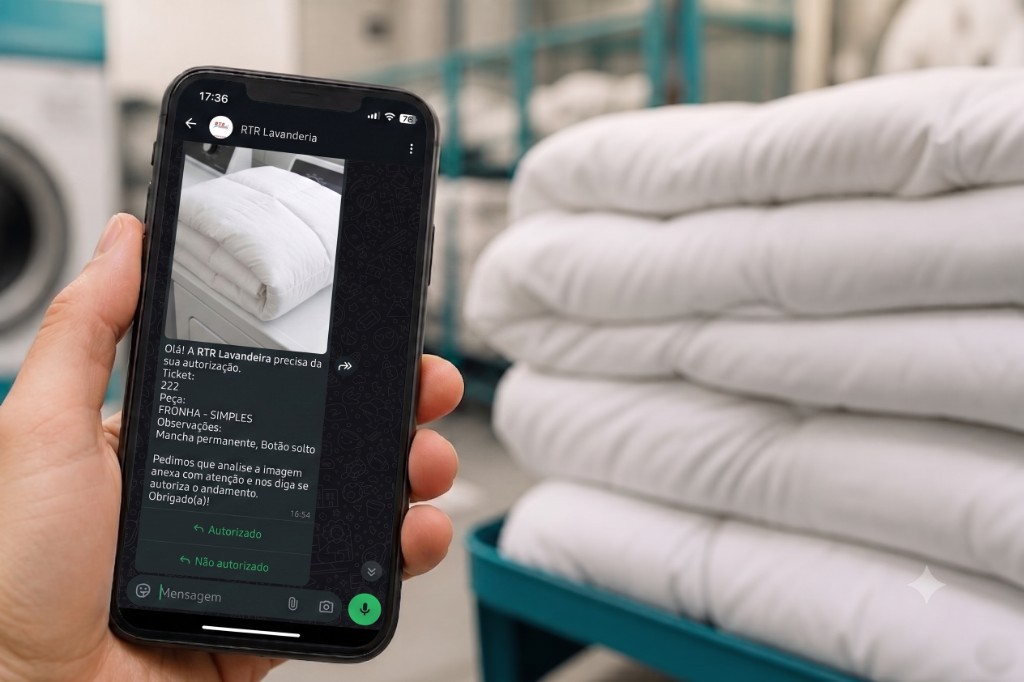 Autorização da peça pelo WhatsApp no celular